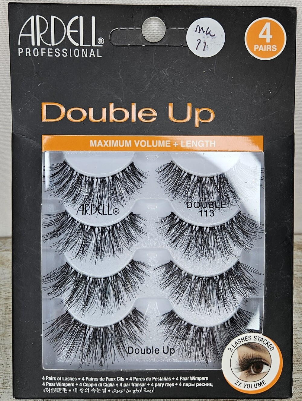 Ardell Double Up 113 False Eyelashes 4 Pairs Pack Black NWT New